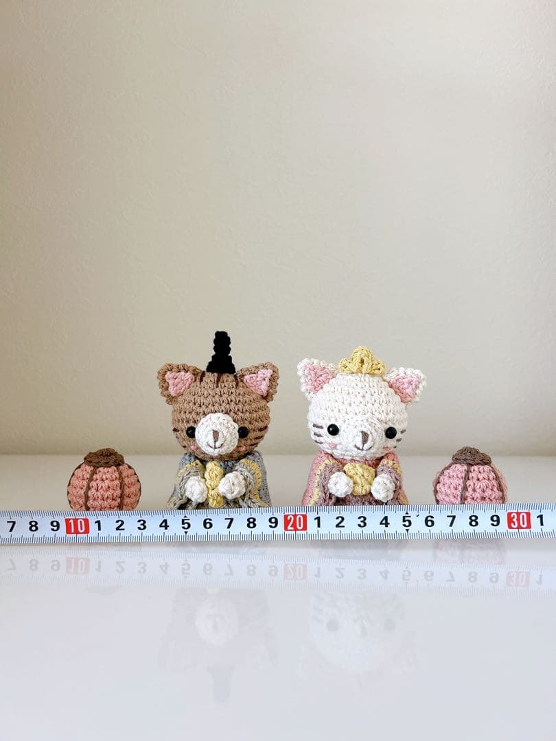 モフ　ねこちゃんのお雛様セット　 飾り棚無し