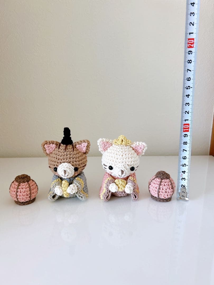 モフ　ねこちゃんのお雛様セット　 飾り棚無し