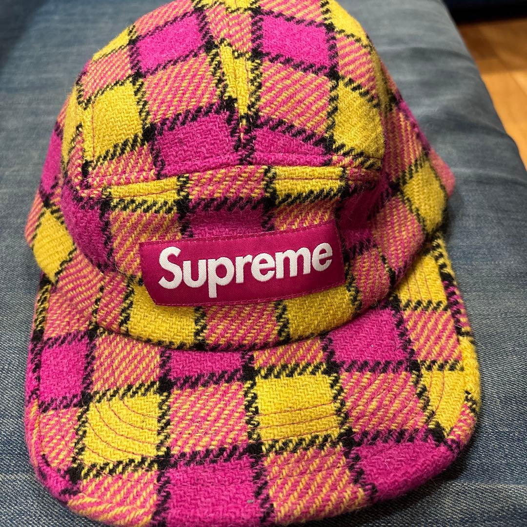 帽子 Supreme Harris Tweed Camp Cap \"Pink Plai