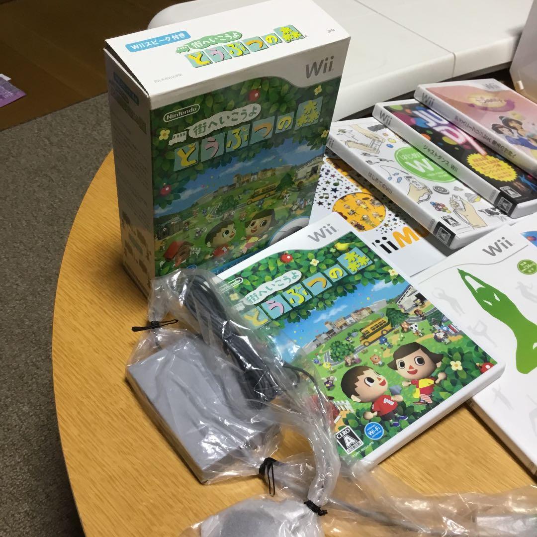 Wii本体＋ソフト【フィット、どう森、マリパ他5本】