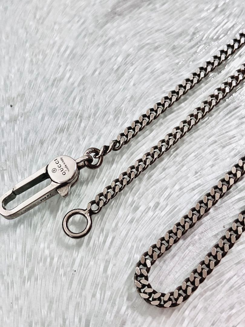 【超美品】GUCCI クローム喜平チェーン ネックレス 男女兼用　SV925
