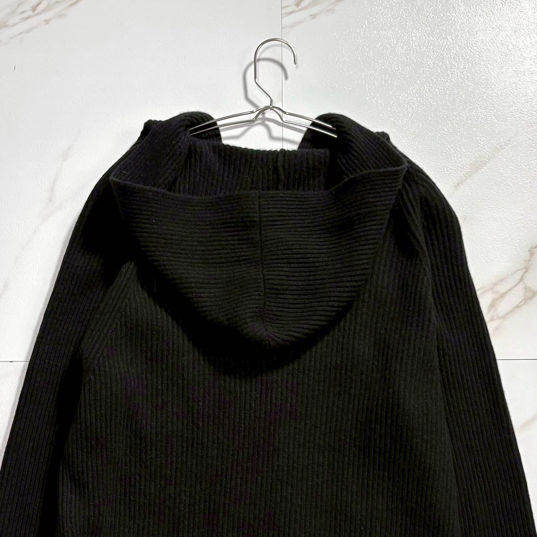 専用【美品】マックスマーラ カシミヤ フード ロングカーディガン ベルト 黒 M