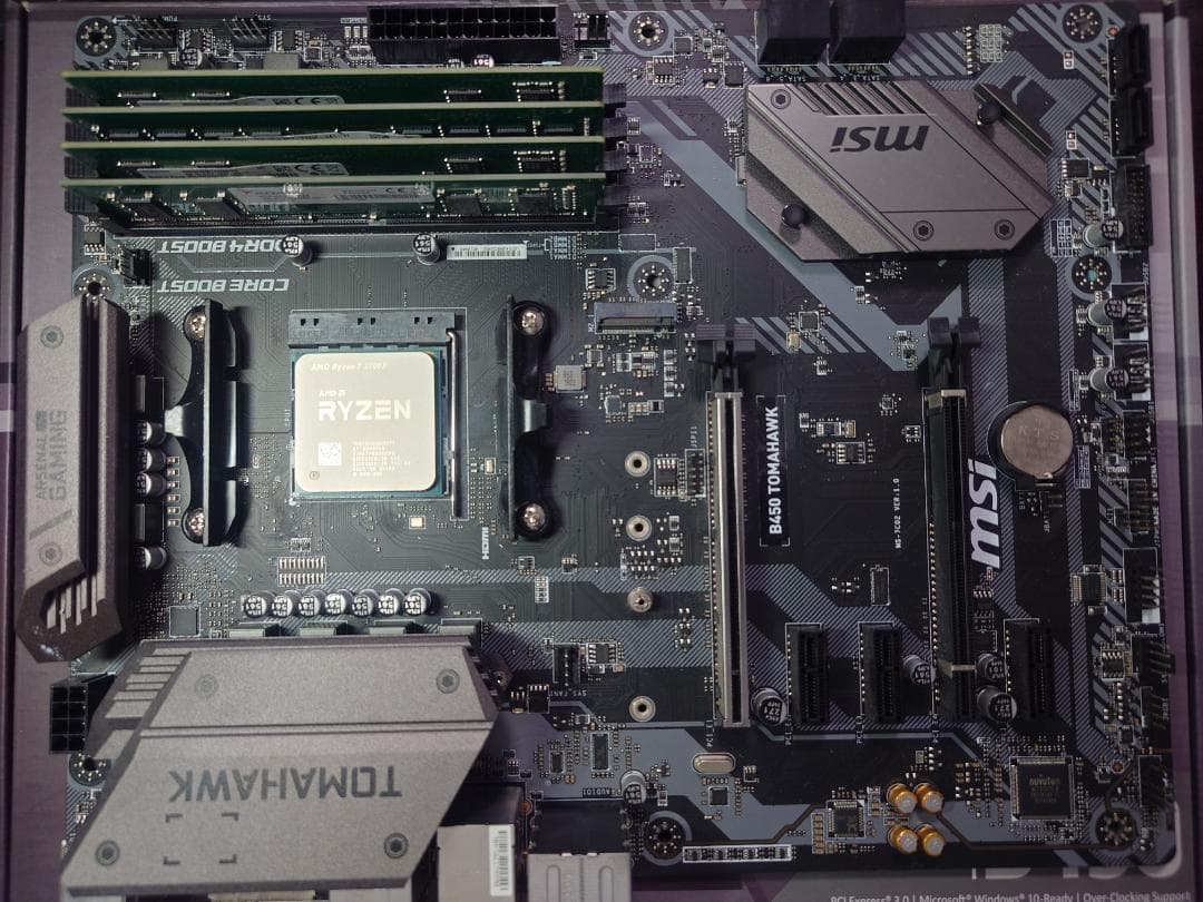 B450 TOMAHAWK+Ryzen7 3700X+DDR4 4GB×4