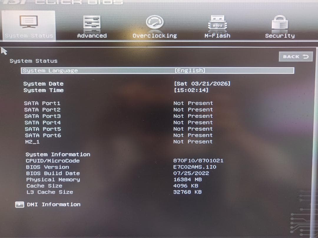 B450 TOMAHAWK+Ryzen7 3700X+DDR4 4GB×4
