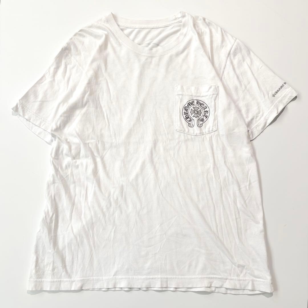 CHROME HEARTS Tシャツ バックロゴ ホースシュー ホワイト L