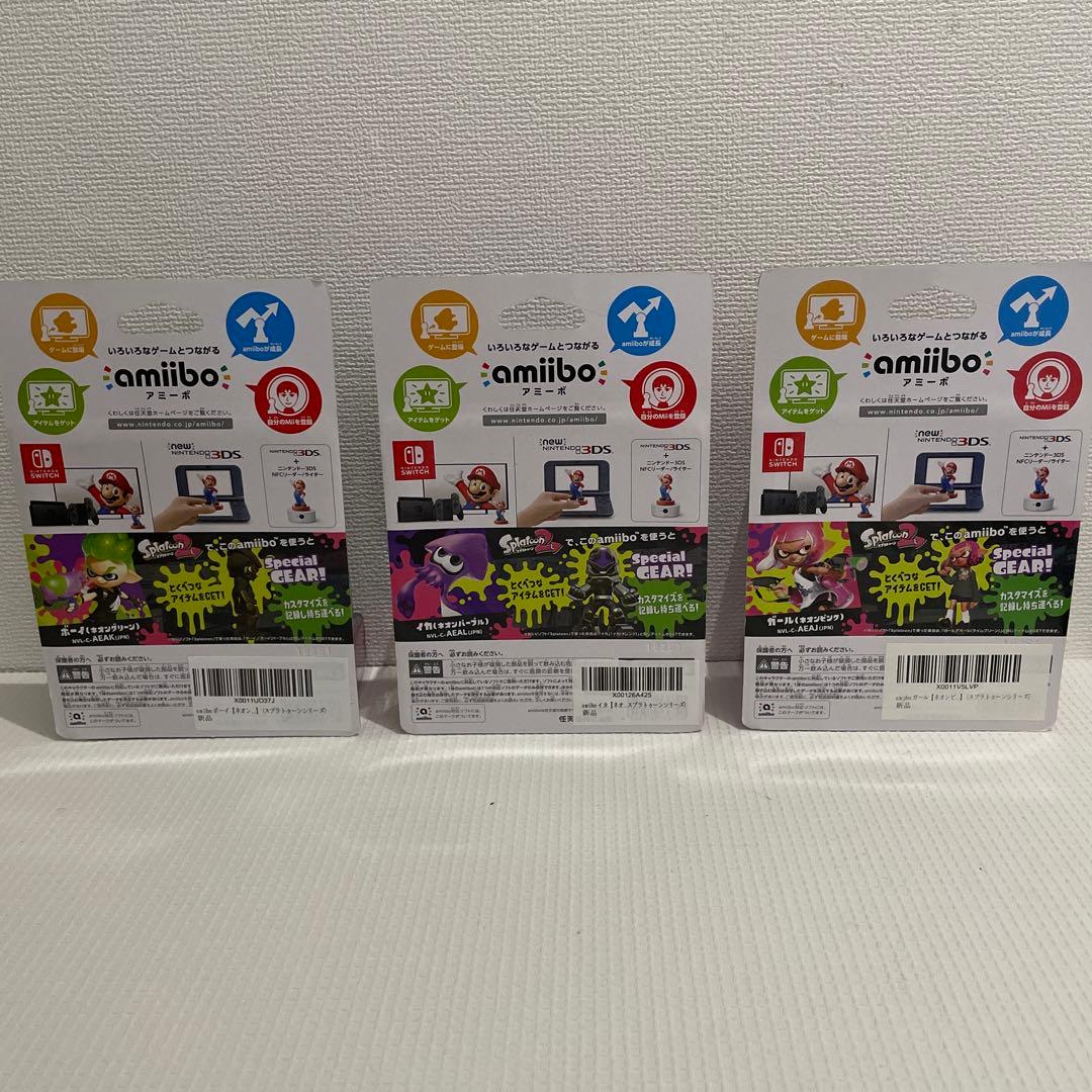 新品 スプラトゥーン amiibo ボーイ ガール イカ ネオン アミーボ