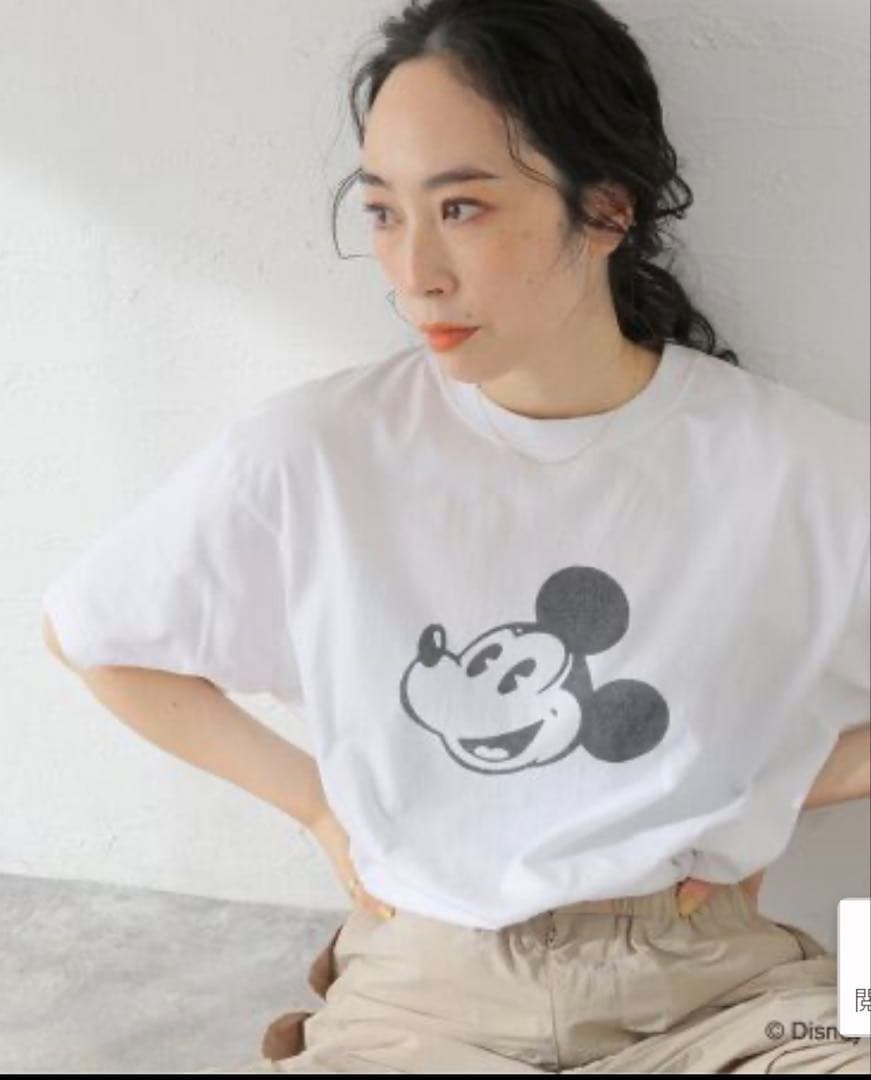 ジャーナルスタンダード レサージュ　MICKEY ピグメントTシャツ　ホワイト