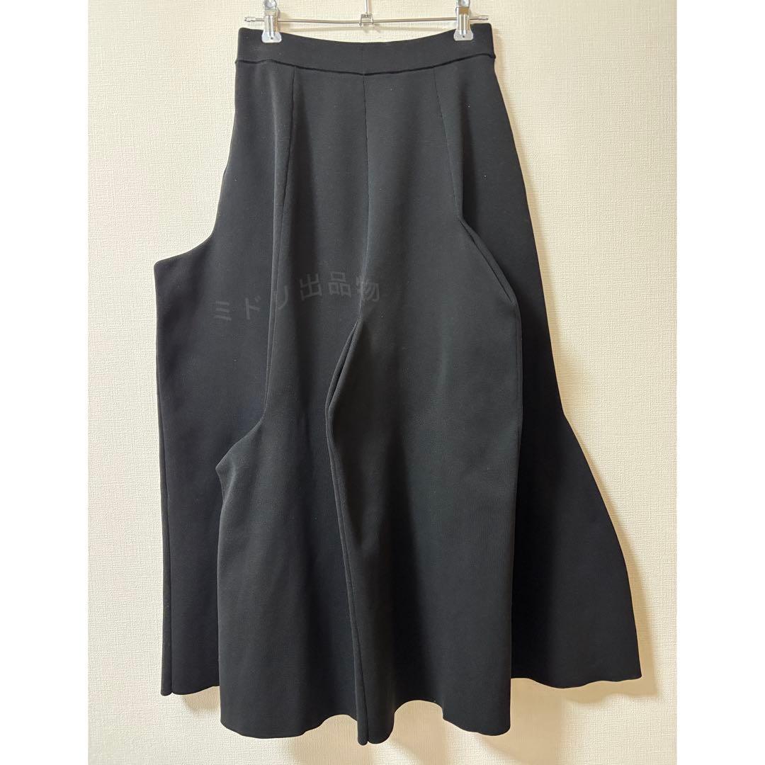 ENFOLD FLARE DRAPE SKIRT ブラック　変形フレアスカート