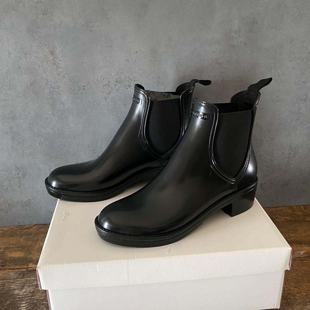 黒 マッキントッシュ MACKINTOSH サイドゴア レインブーツ ショート