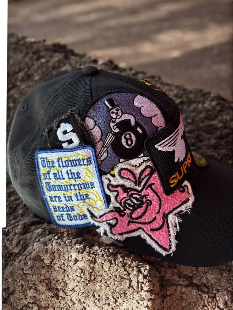 【極美品】Supreme Patches 6-Panel Black
