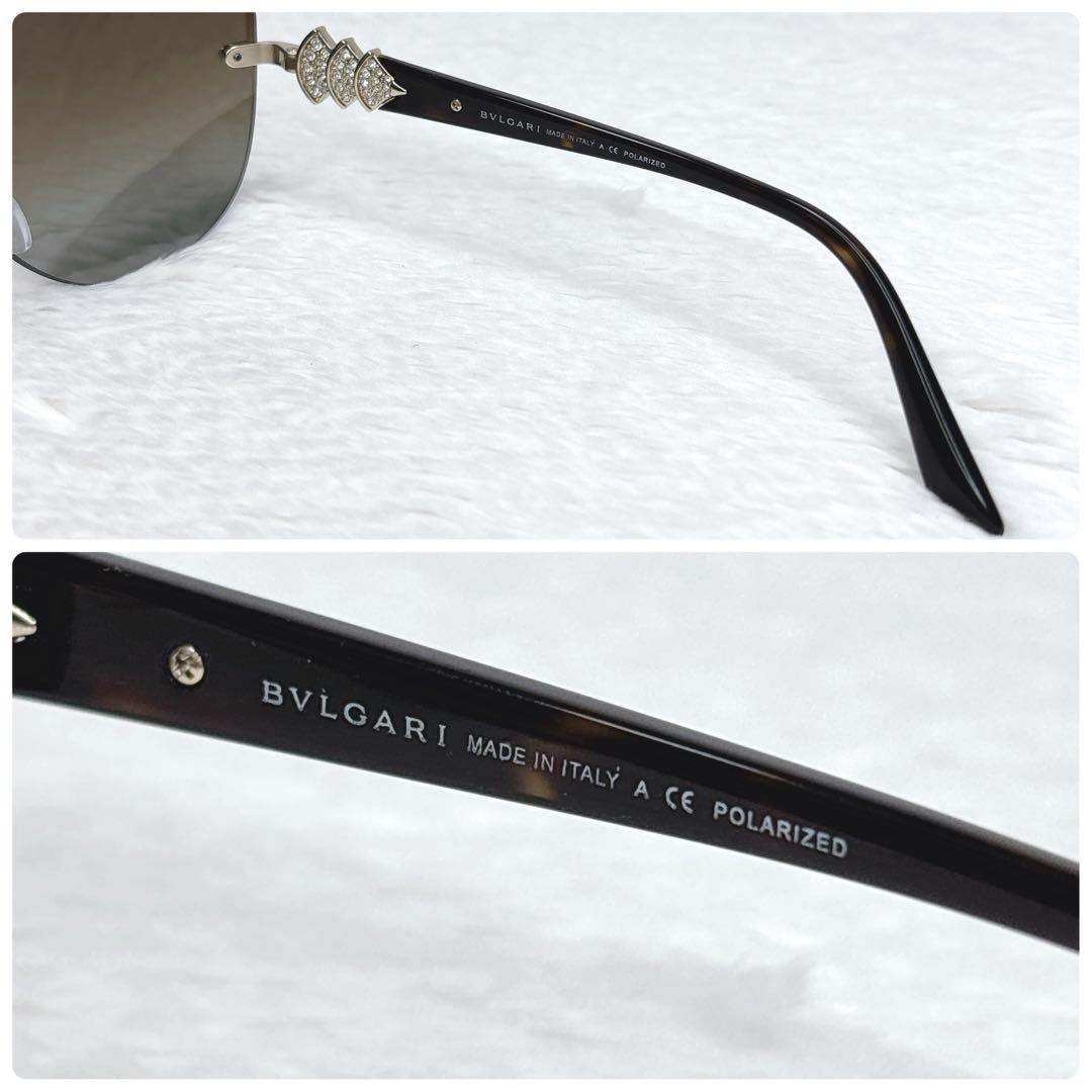 廃盤モデル✨BVLGARI ファンモチーフ　ストーン　リムレス サングラス