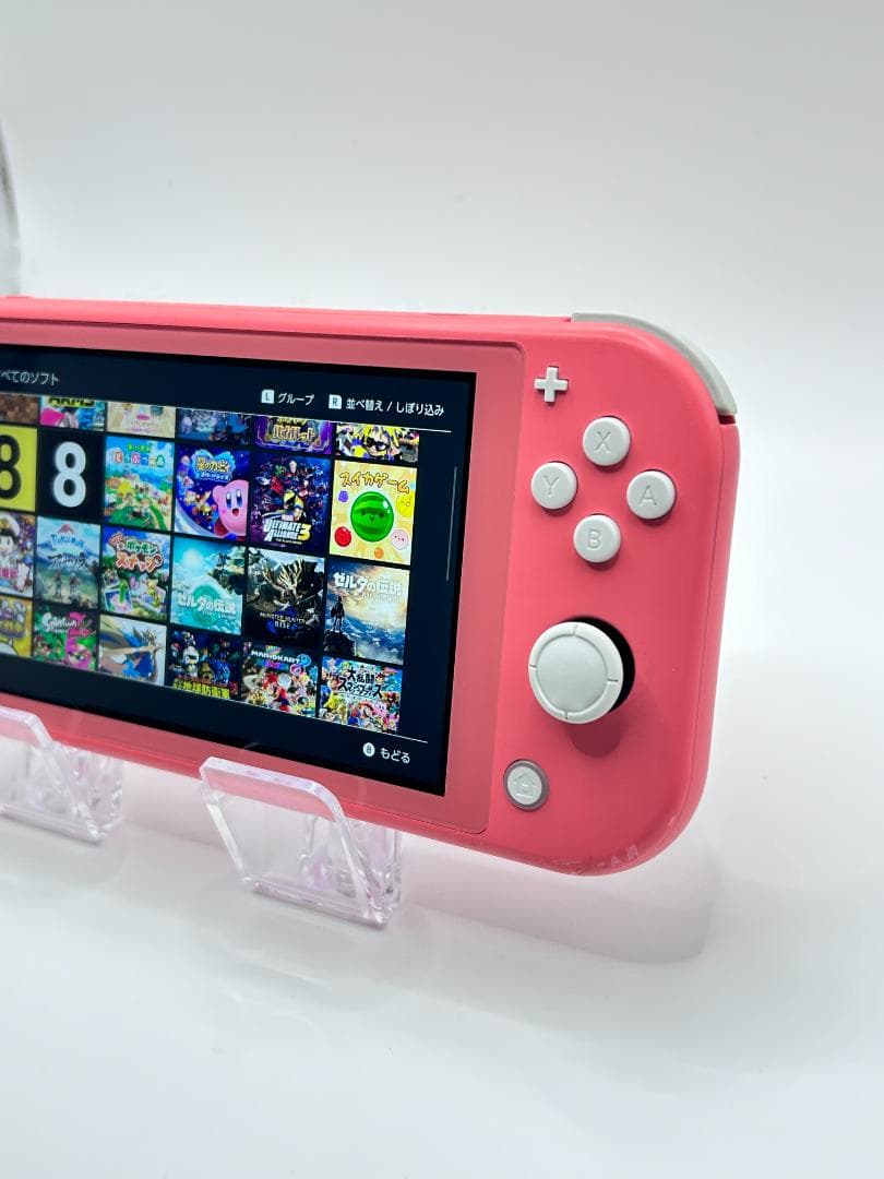 Switch Lite 本体 充電器 箱 コーラル 動作確認済 #218