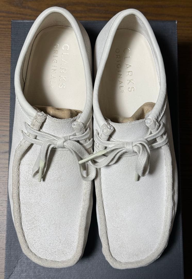 クラークス WALLABEE ワラビー white suede UK7 25cm