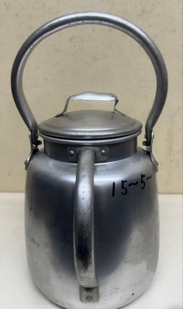 【昭和初期】ヒヨコ印 アルミ製 脱脂粉乳容器 給食用 目盛付き レトロ