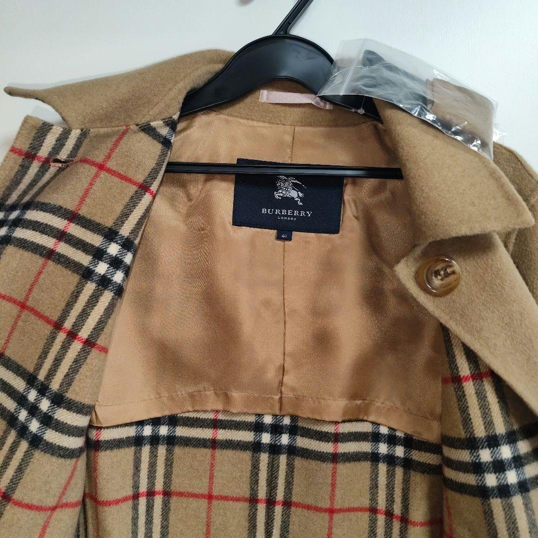バーバリ　Burberry　ブラウン ウール混紡 ロングコート サイズ40