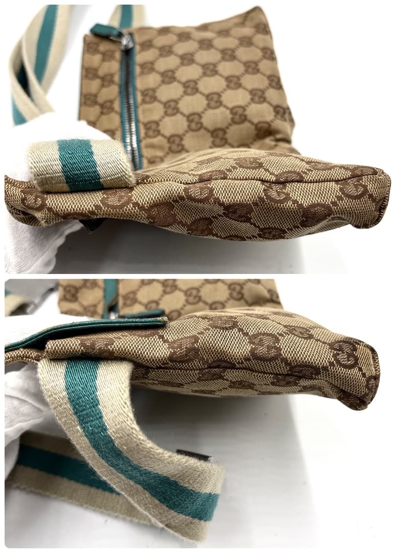 GUCCI グッチ GGキャンバス シェリーライン ウエストポーチ