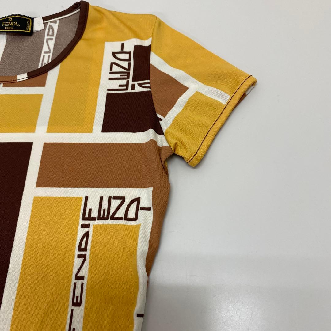 FENDI フェンディ　ズッカ　ズッキーニ　幾何学模様　半袖　Tシャツ　40