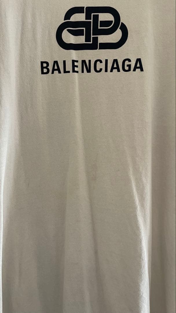 BALENCIAGA ロゴ Tシャツ クリーム色 オーバーサイズ