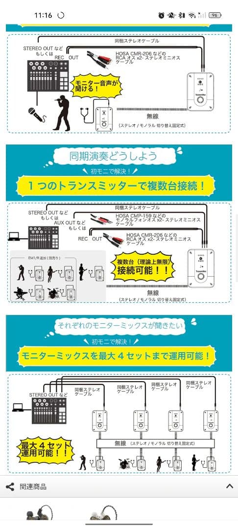 K.W.S. KWS-EM1イヤモニ 送受信セット
