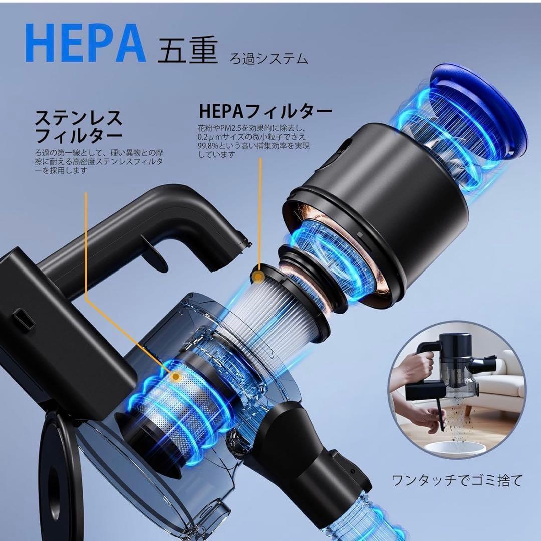 掃除機 コードレス2025業界初！衝撃の45000pa超強力吸引&革命的な軽さ