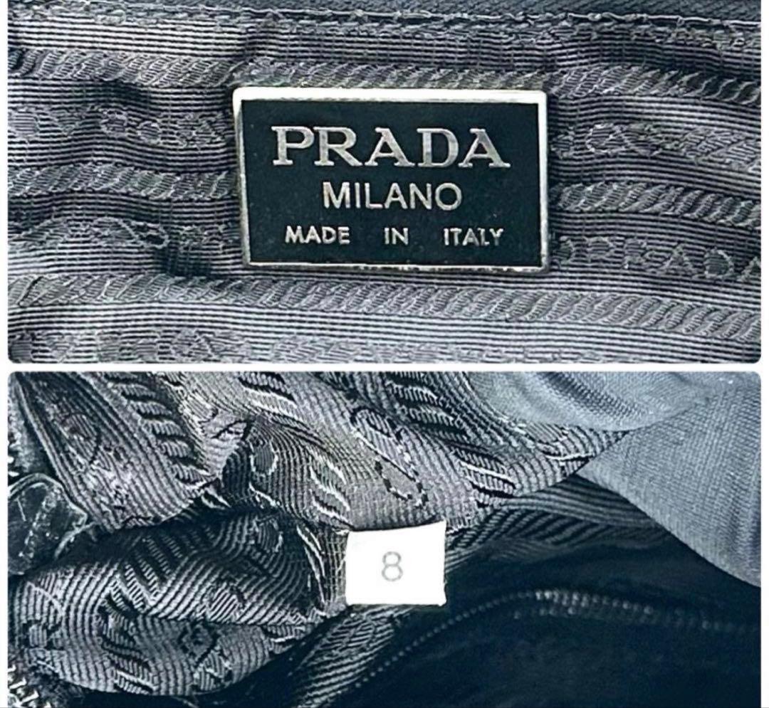 た PRADA 大容量 ボストンバッグ 2way ブラック 三角ロゴ