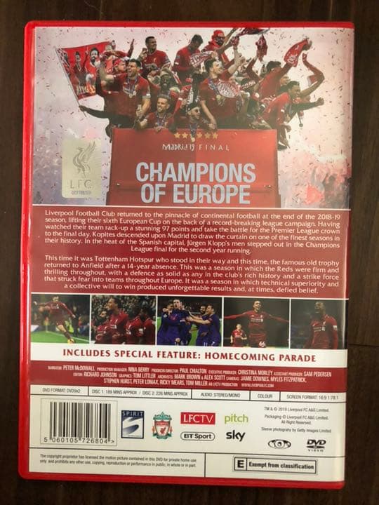 リバプール CL優勝記念DVD2018/2019シーズンレビュー2枚組