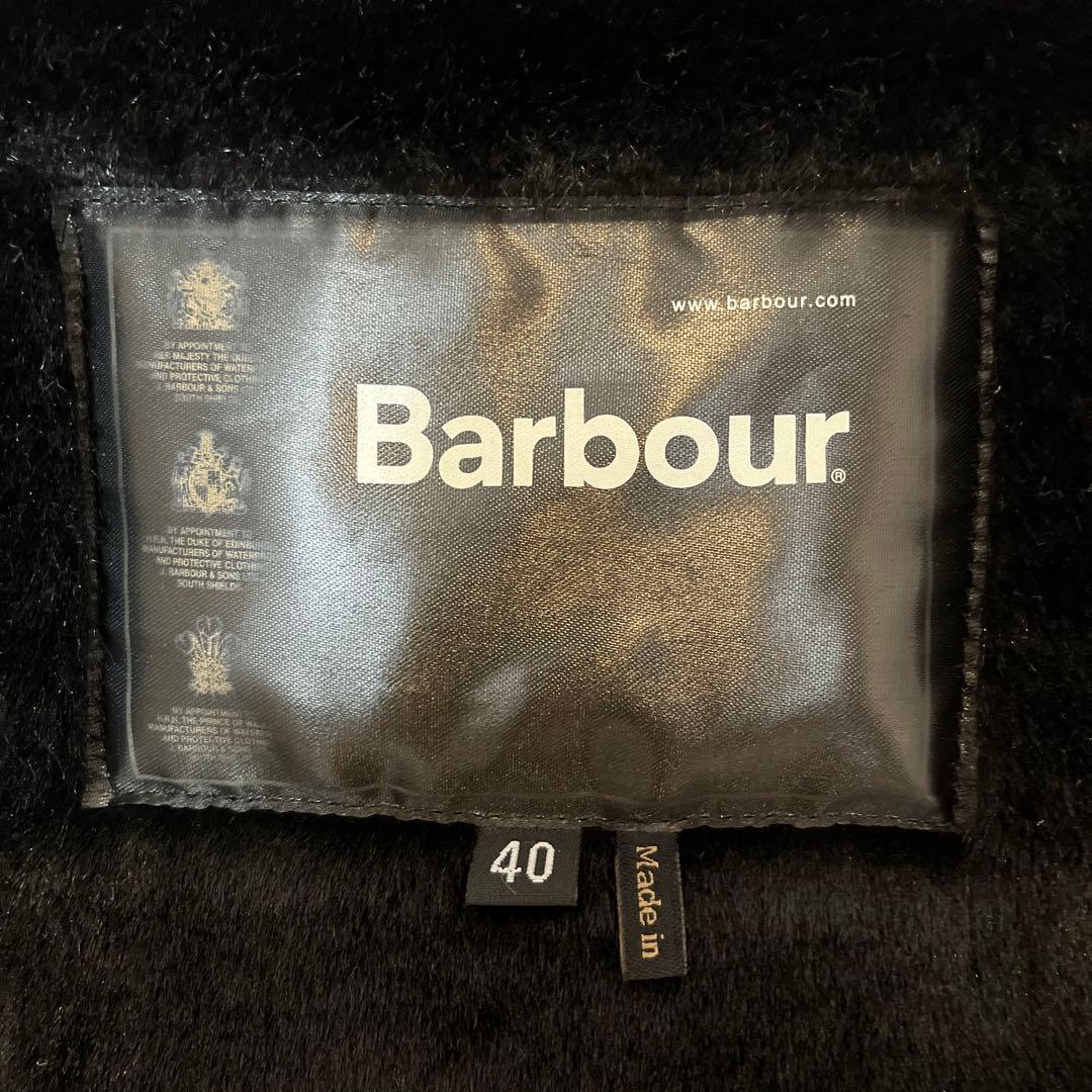 Barbour ブラック フリース ベスト 40