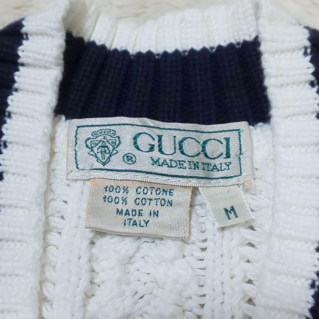 【極美品/希少】OLD GUCCI ヴィンテージ ケーブル チルデンニットベスト