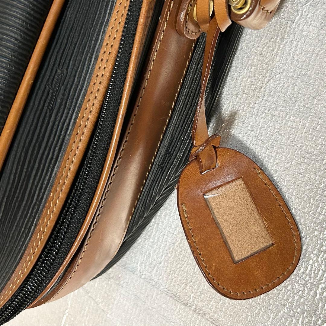 美品 フェラガモ PVC レザー トランクケース トラベルバッグ 旅行鞄