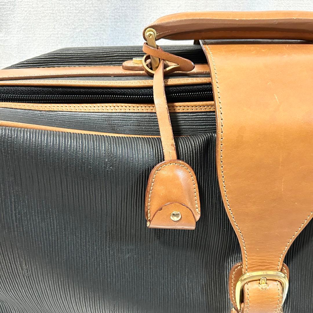 美品 フェラガモ PVC レザー トランクケース トラベルバッグ 旅行鞄
