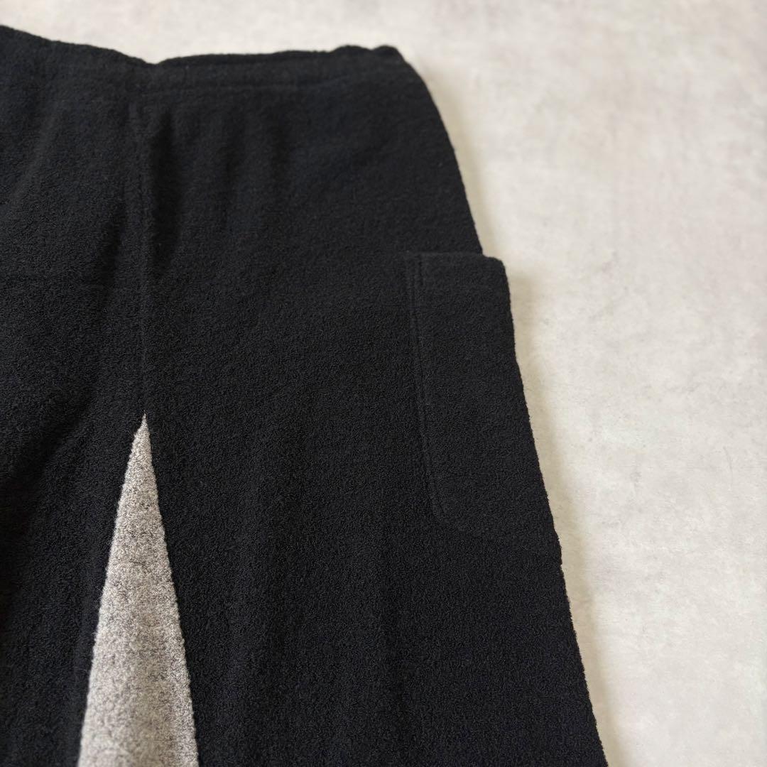 Y's ニットロングスカート 切替デザイン ブラック×ベージュ 美品