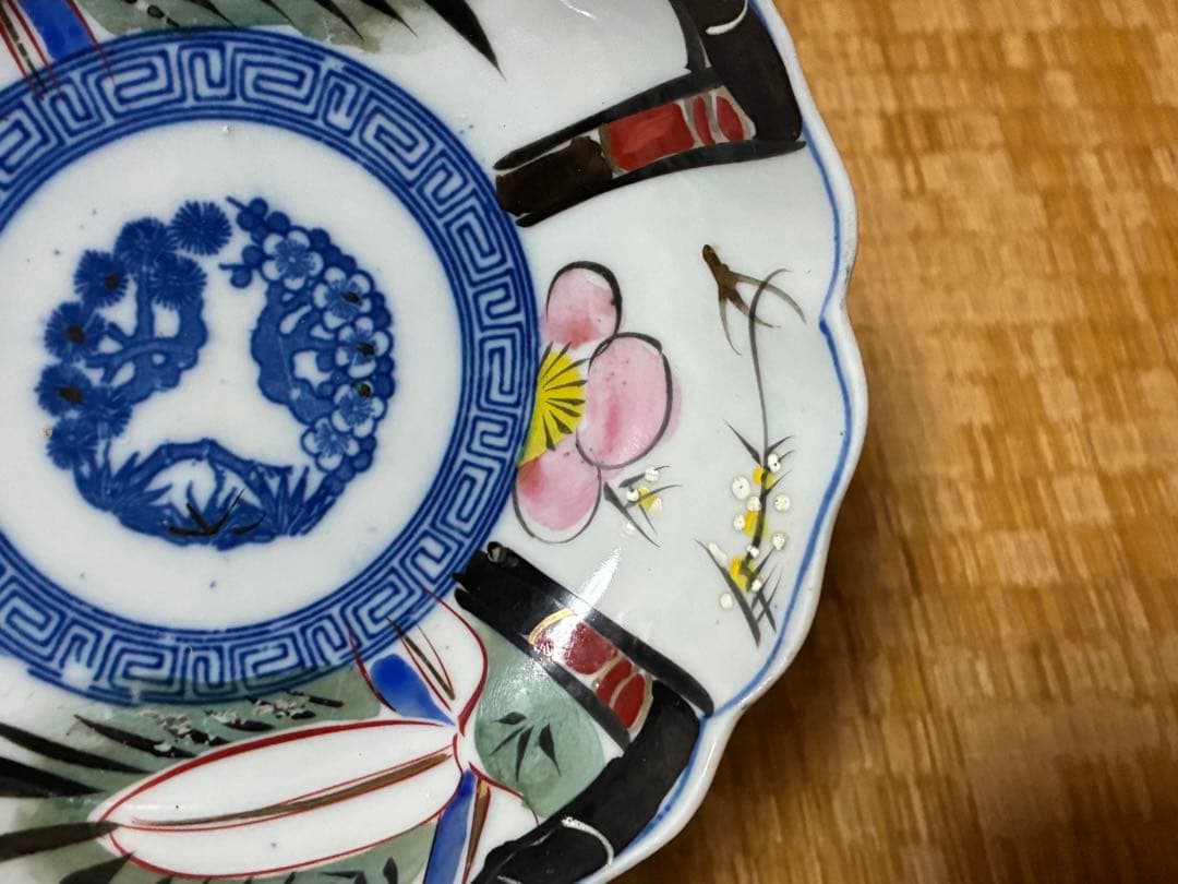 古伊万里 伊万里 染付 色絵 膾皿 中皿 六枚