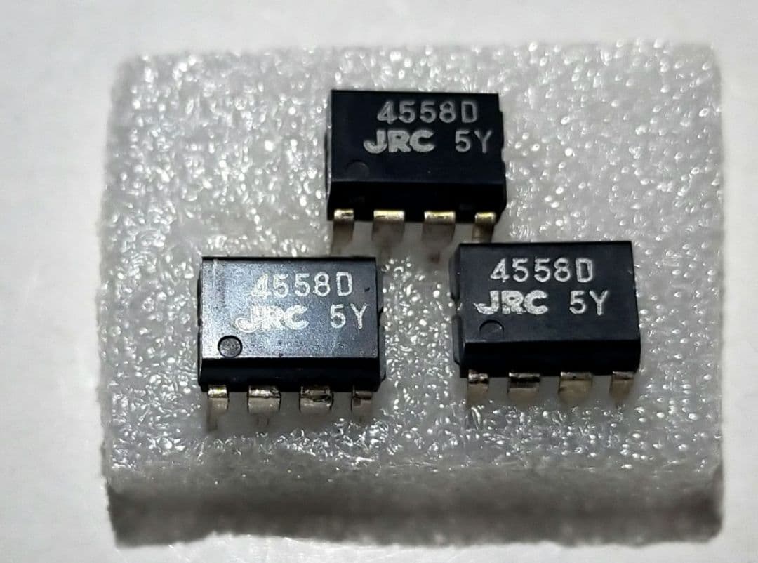 希少 75年製 JRC 2回路オペアンプ 4558D 同LOT３個セット艶あり