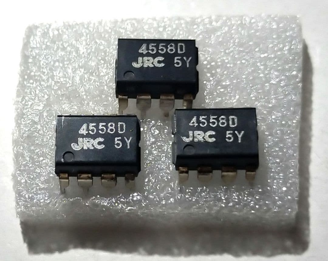 希少 75年製 JRC 2回路オペアンプ 4558D 同LOT３個セット艶あり