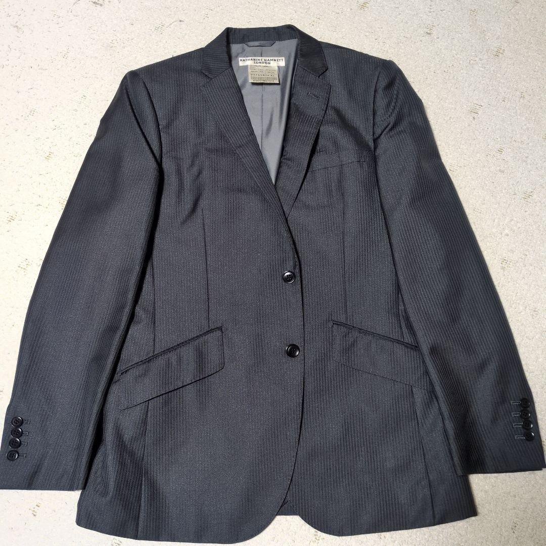 KATHARINE HAMNETT スーツ XL ダークグレー ストライプ