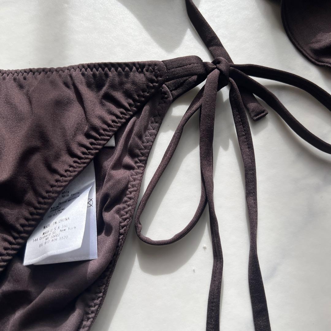 未使用タグ付 SNIDEL フレアフリルビキニ ブラウン
