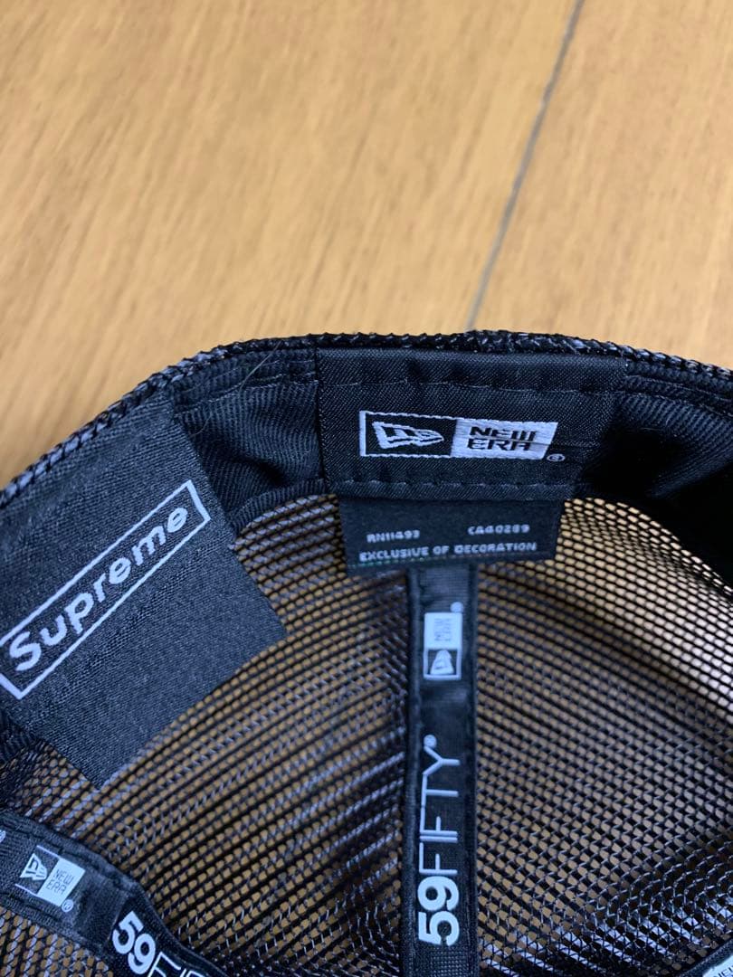 supreme キャップ BOXロゴ メッシュキャップ 黒 71/4 正規品