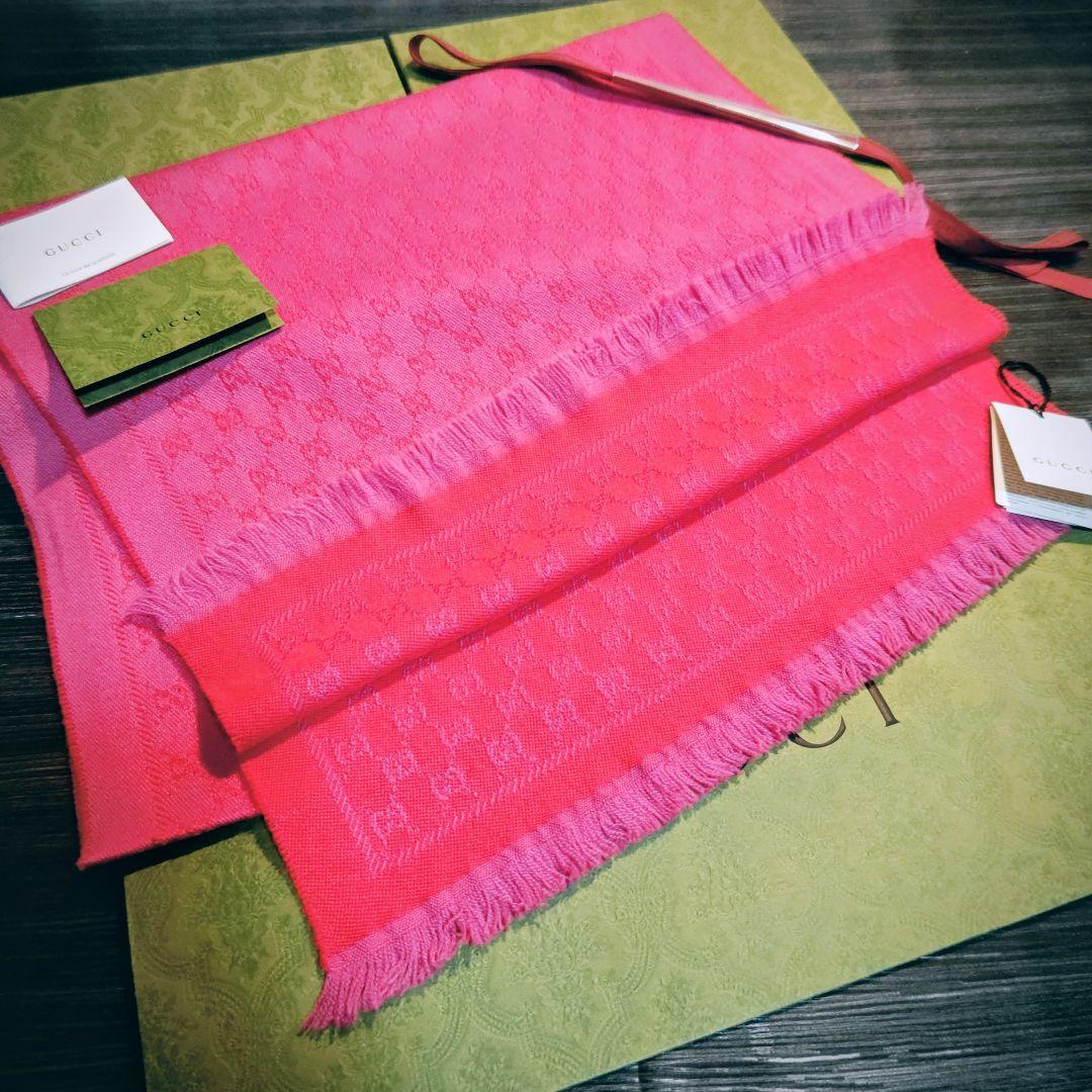 ❤美品箱付き❤GUCCI マフラー ストール ショールスカーフ❤ピンク❤