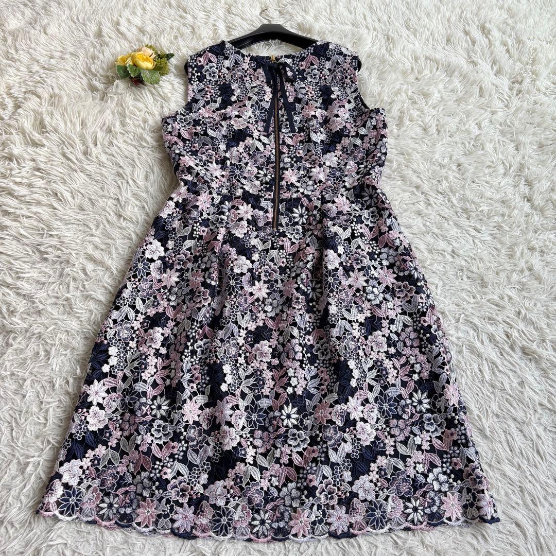 美品♡ローズティアラ 総レースワンピース 花柄刺繍 42/XL 近年モデル
