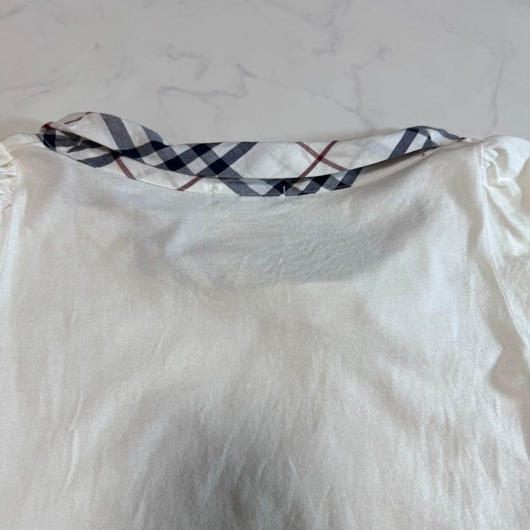 BURBERRY BLUE LABEL ノバチェック 襟リボン 半袖カットソー