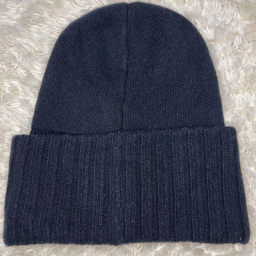 【美品】MONCLER ニット帽 ワッペン デカロゴ ビーニー