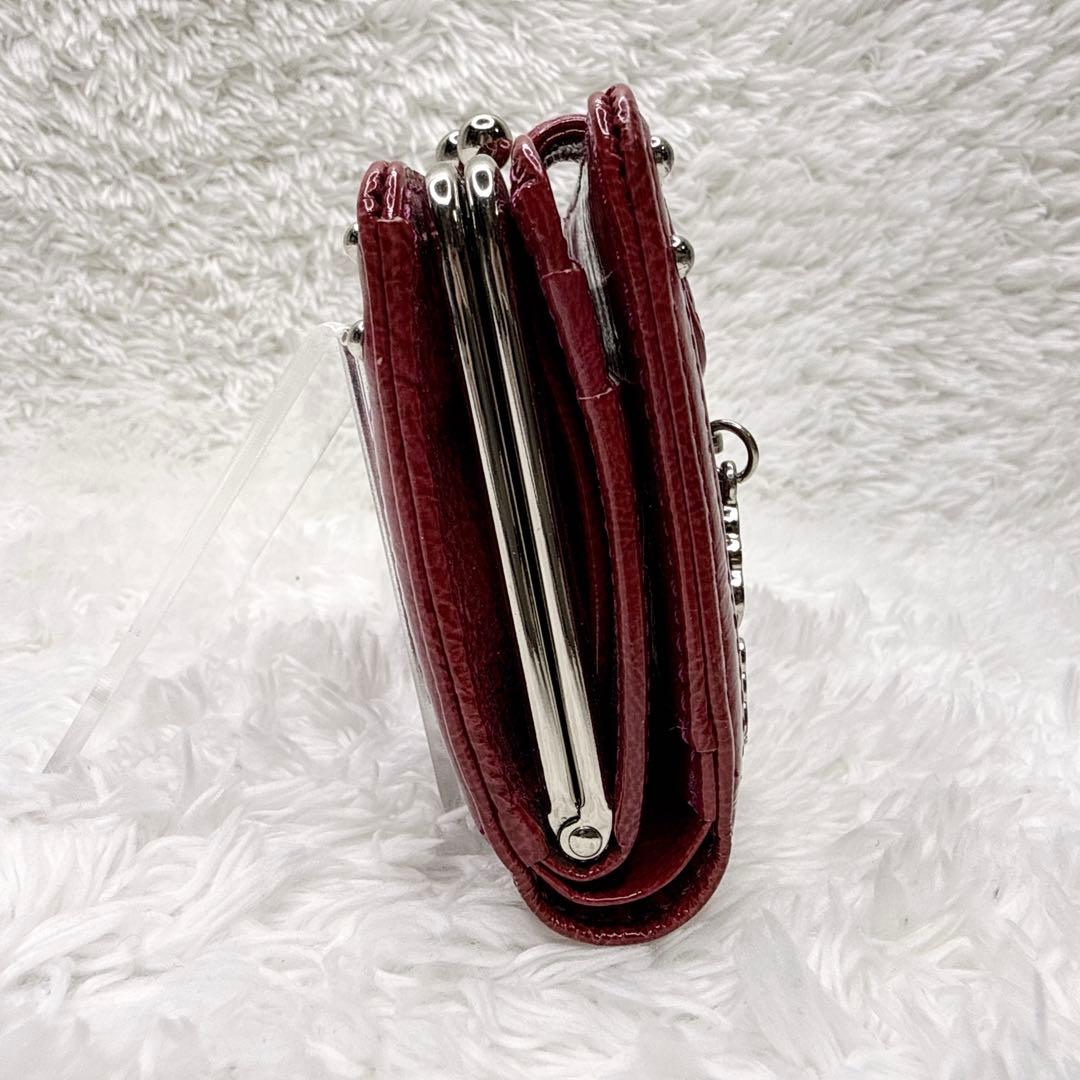 ANNA SUI がま口 二つ折り財布 蝶 チャーム スタッズ エナメル
