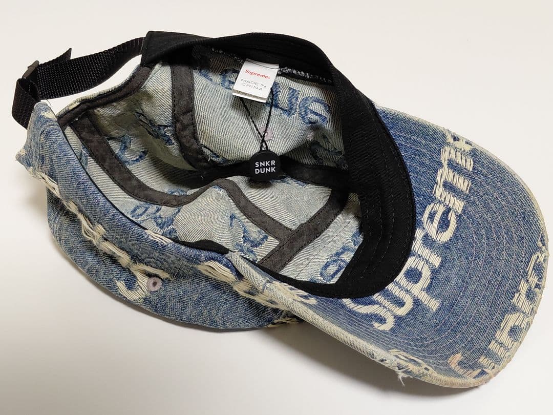 【美品】 Supreme　Frayed　Logos　Denim　Camp　Cap