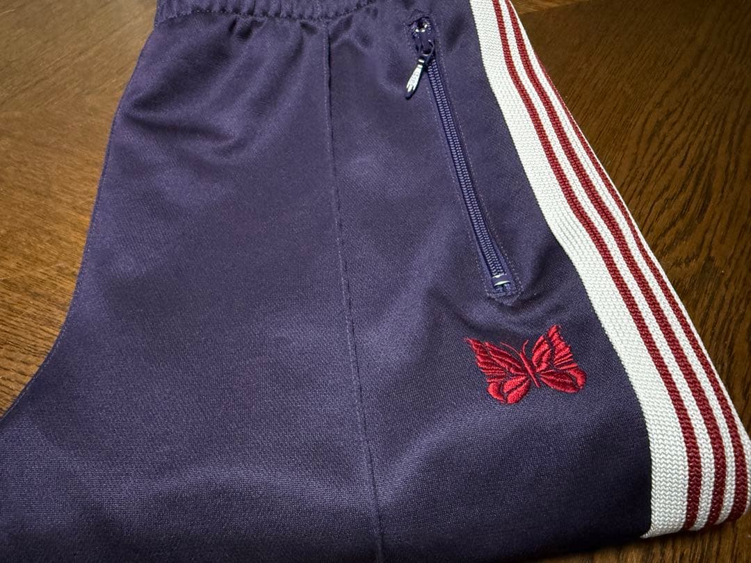 needles トラックパンツ ナロー M パープル×レッド