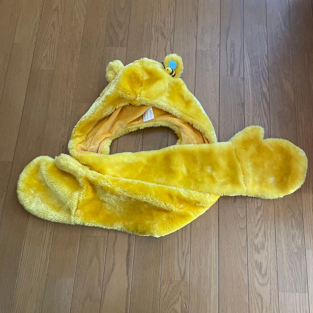 【ぴーちゃん】ディズニー　マフラーファンキャップ　プーさん