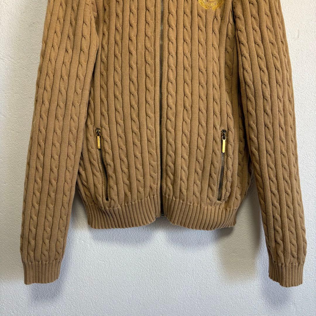 LAUREN RALPH LAUREN ケーブルニット ジップベージュ サイズM