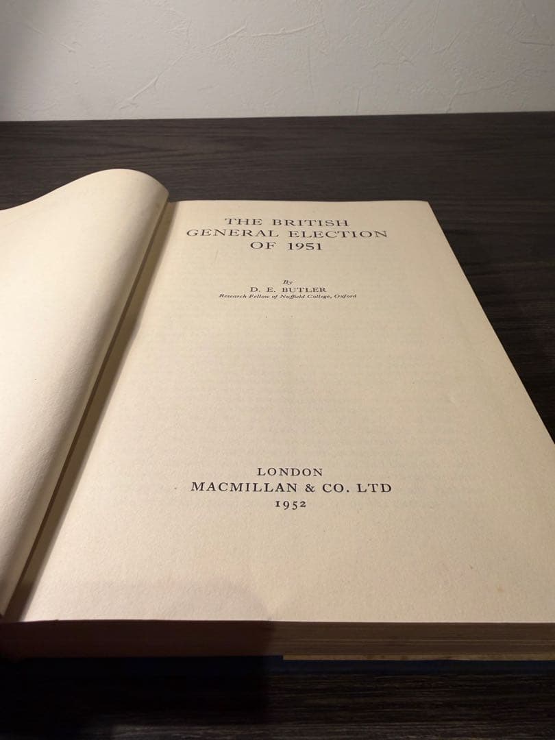 1952年 英国総選挙研究書 Butler 洋書 英国政治史