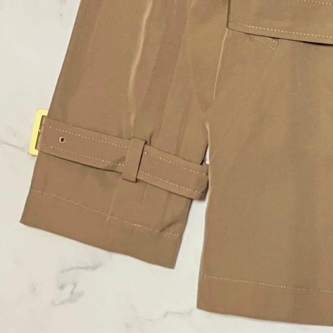 美品✨ネミカ レリアン ショート丈 トレンチコート 金ボタン ベージュ 薄手