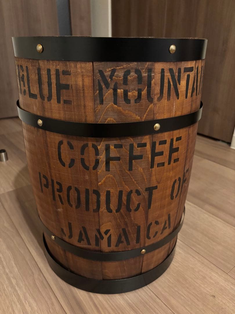 【美品】ブルーマウンテンコーヒー 樽デザインの傘立て