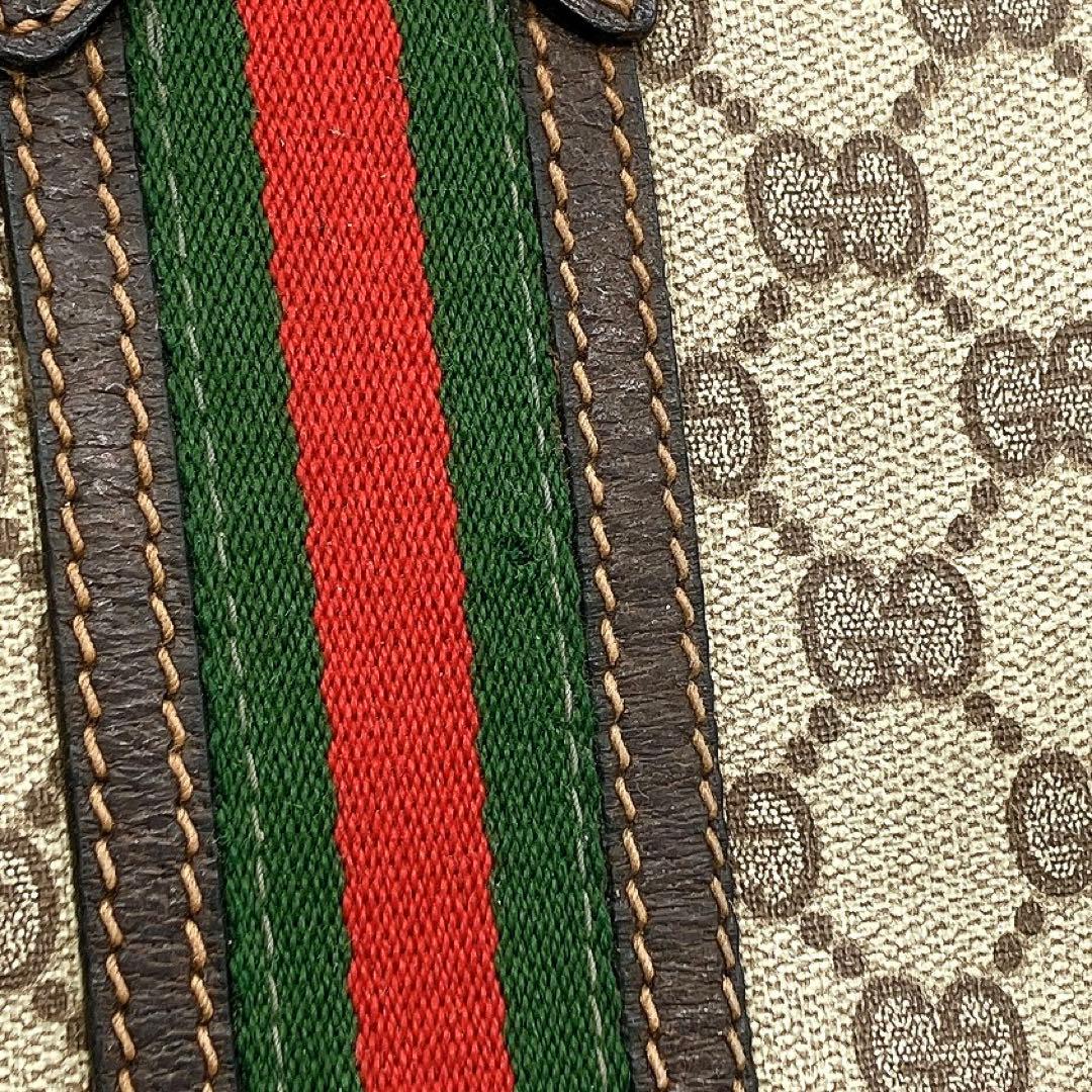 【GUCCI】ボストンバッグ　シェリーライン　GGスプリーム　ブラウン